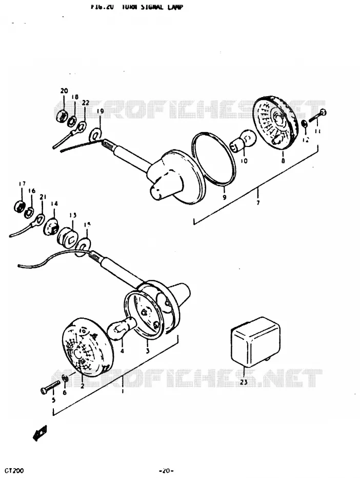 CLIGNOTANTS Suzuki MOTO 200 GT 1992  GT200EN(N)