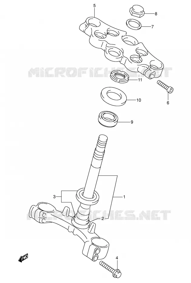 COLONNE DE DIRECTION (MODELE K3) Suzuki MOTO 750 GSX-F 2001  GSX750FK1(E2)