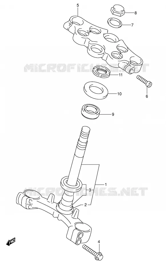 COLONNE DE DIRECTION Suzuki MOTO 750 GSX-F 2004  GSX750FK4(E2)