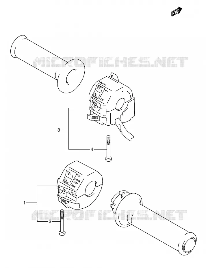 COMMODOS (MODELE J) Suzuki MOTO 600 GSX-F 1991  GSX600FU2M(E2)