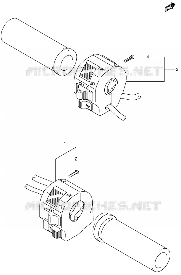 COMMODOS (MODELE K4) Suzuki MOTO 650 BOULEVARD 2002  LS650PK2(E3/E28)