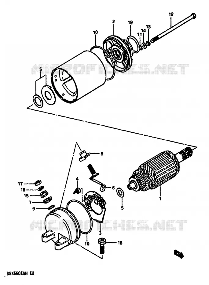 DEMARREUR Suzuki MOTO 550 GSX-E 1985  GSX550EUF(F/G/H)