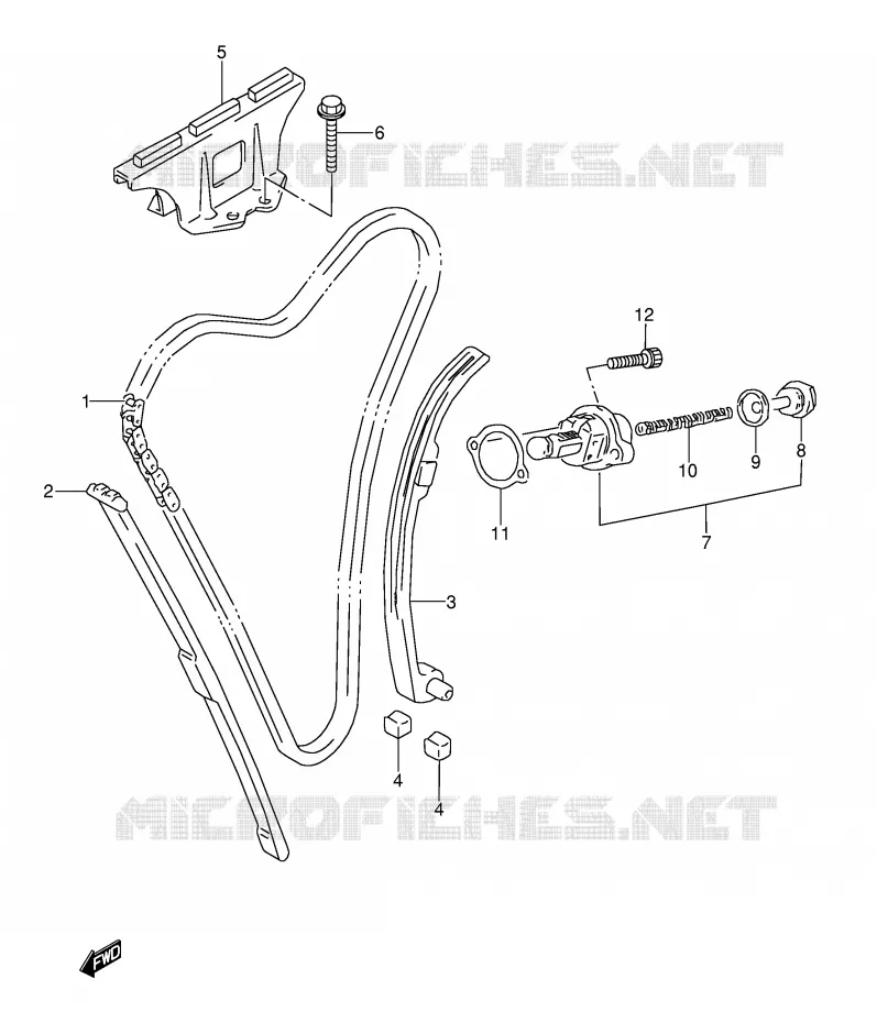 DISTRIBUTION (MODELE T) Suzuki MOTO 600 GSX-F 1992  GSX600FU2N(E2)