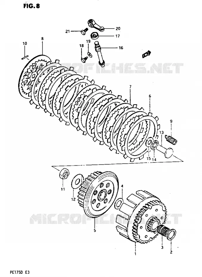 EMBRAYAGE Suzuki MOTO 175 PE 1983  PE175D(Z/D)