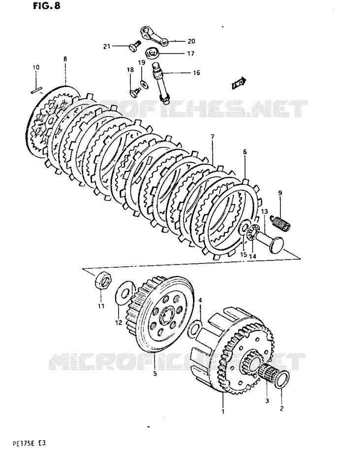 EMBRAYAGE Suzuki MOTO 175 PE 1984  PE175E