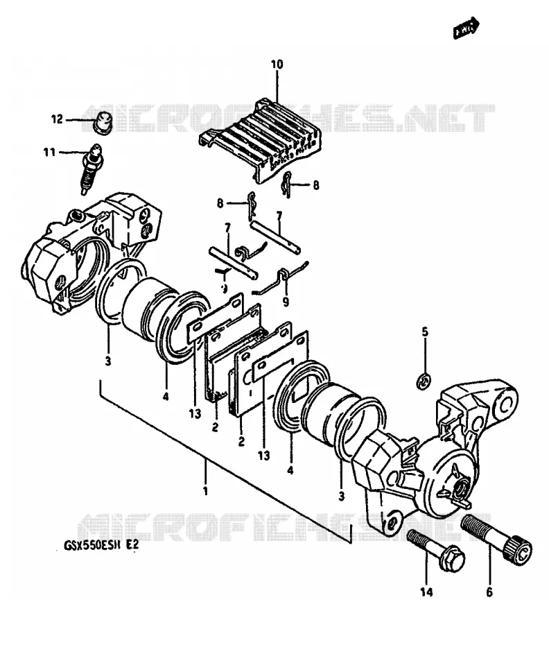 ETRIER DE FREIN ARRIERE Suzuki MOTO 550 GSX-E 1985  GSX550EFF(F/G/H)
