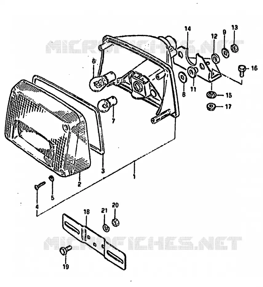 FEU ARRIERE (E2,E4,E15,E21) Suzuki MOTO 750 GSX-S 1982  GSX750SZ