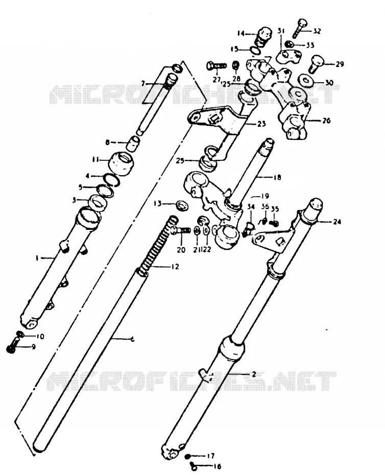 FOURCHE AVANT Suzuki MOTO 250 GT 1992  GT250EN(N/X)