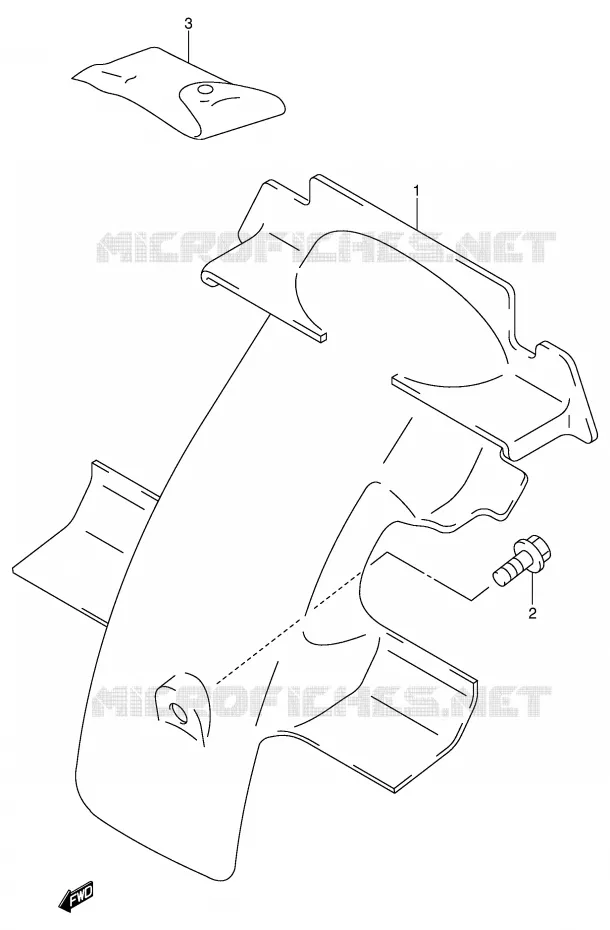GARDE BOUE ARRIERE Suzuki MOTO 50 JR 2000  JR50Y(P3/P28)
