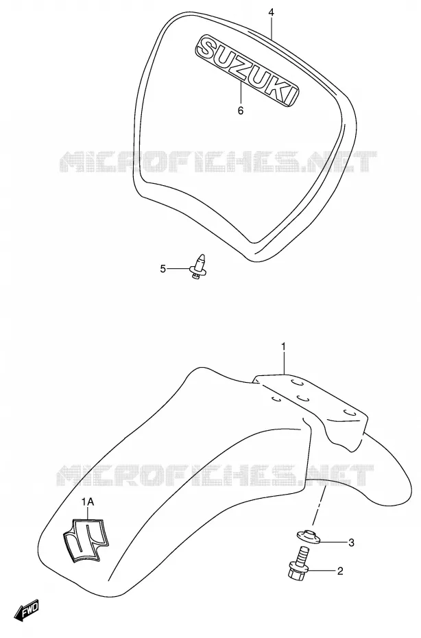 GARDE BOUE AVANT Suzuki MOTO 50 JR 2002  JR50K2(P3/P28)