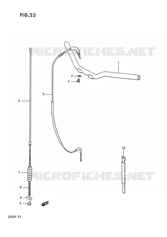GUIDON - CABLES Suzuki MOTO 50 JR 1990  JR50L(P3)