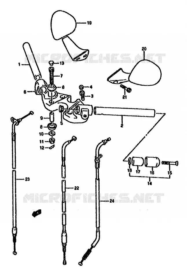 GUIDON (MODELE K/L/M/N/P) Suzuki MOTO 750 GSX-F 1989  GSX750FK(K-T)