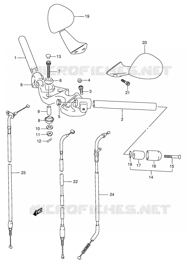 GUIDON (MODELE K/L/M/N/P) Suzuki MOTO 750 GSX-F 1991  GSX750FM(E2)