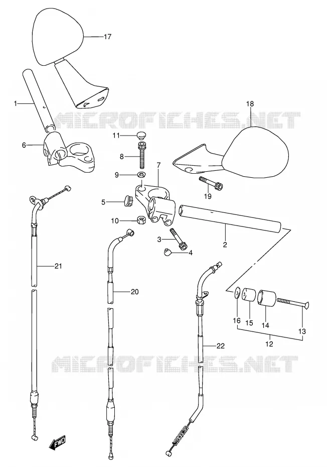 GUIDON (MODELE S/T) Suzuki MOTO 600 GSX-F 1995  GSX600FS(E2)