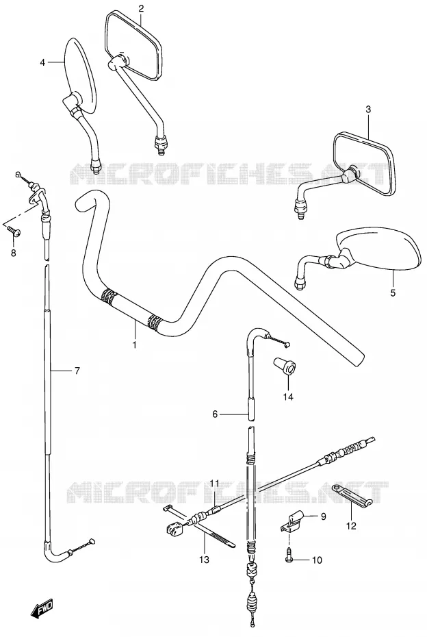 GUIDON Suzuki MOTO 650 BOULEVARD 1998  LS650PW(E3/E28)