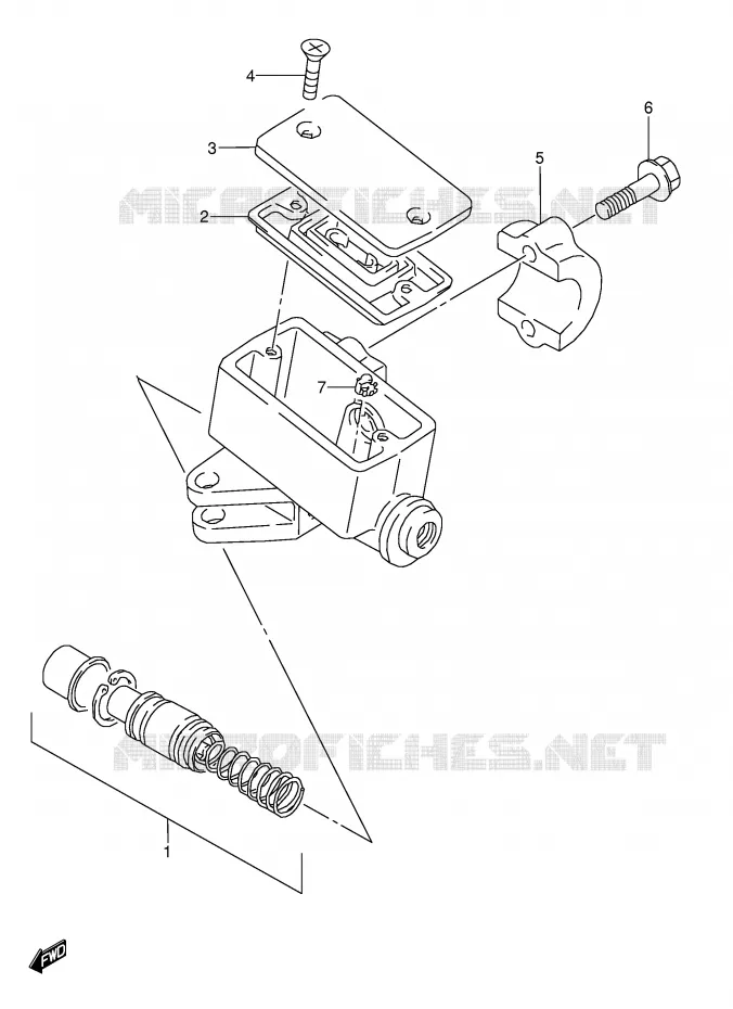 MAITRE CYLINDRE AVANT (MODELE J) Suzuki MOTO 600 GSX-F 1992  GSX600FN(E2)