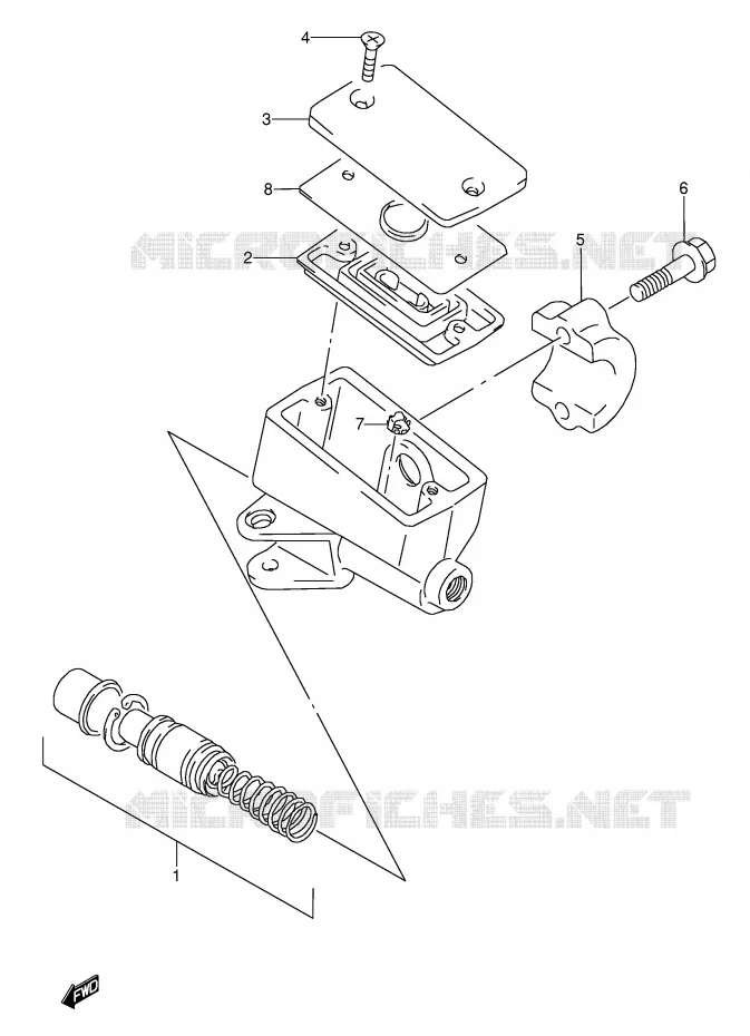 MAITRE CYLINDRE AVANT (MODELE K/L/M/N/P/R/S/T) Suzuki MOTO 600 GSX-F 1996  GSX600FUT(E2)