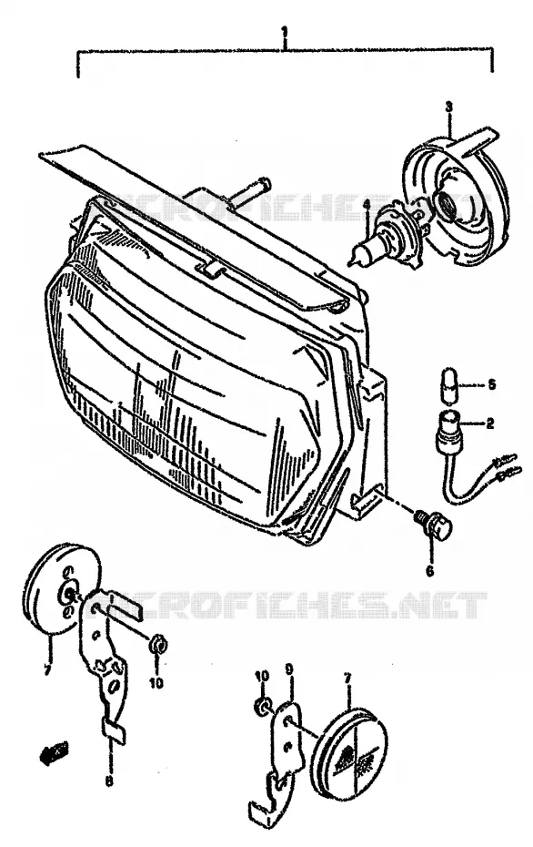 PHARE (MODELE S) Suzuki MOTO 750 GSX-F 1992  GSX750FN(K-T)
