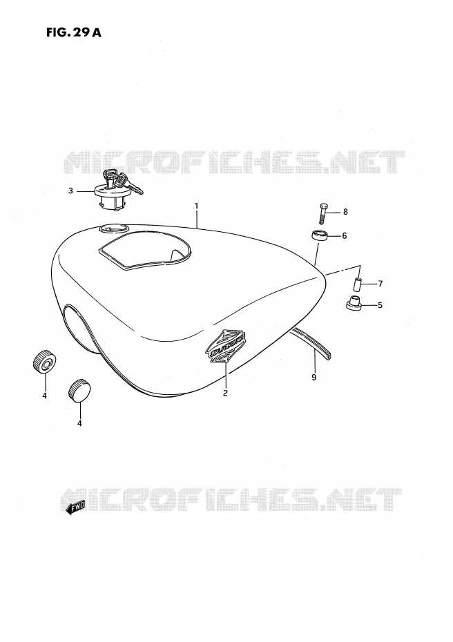 RESERVOIR D'ESSENCE (MODELE M/R) Suzuki MOTO 650 SAVAGE 1991  LS650PM(E2)