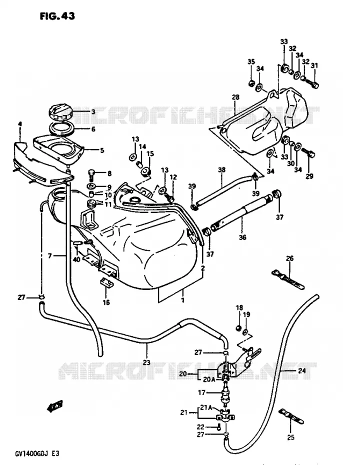 RESERVOIR D'ESSENCE Suzuki MOTO 1400 CAVALCADE 1986  GV1400GDG(G/H/J)