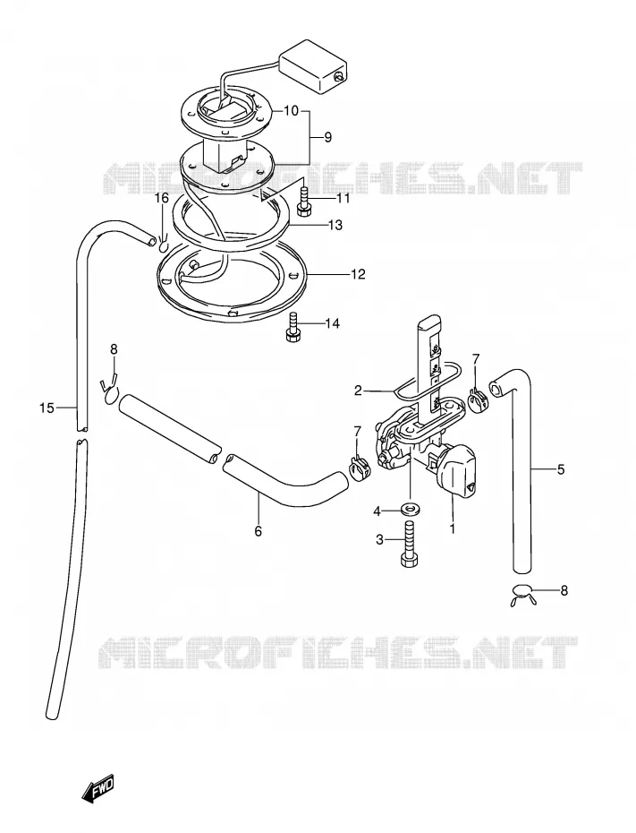 ROBINET D'ESSENCE (MODELE T) Suzuki MOTO 600 GSX-F 1989  GSX600FU2K(E2)