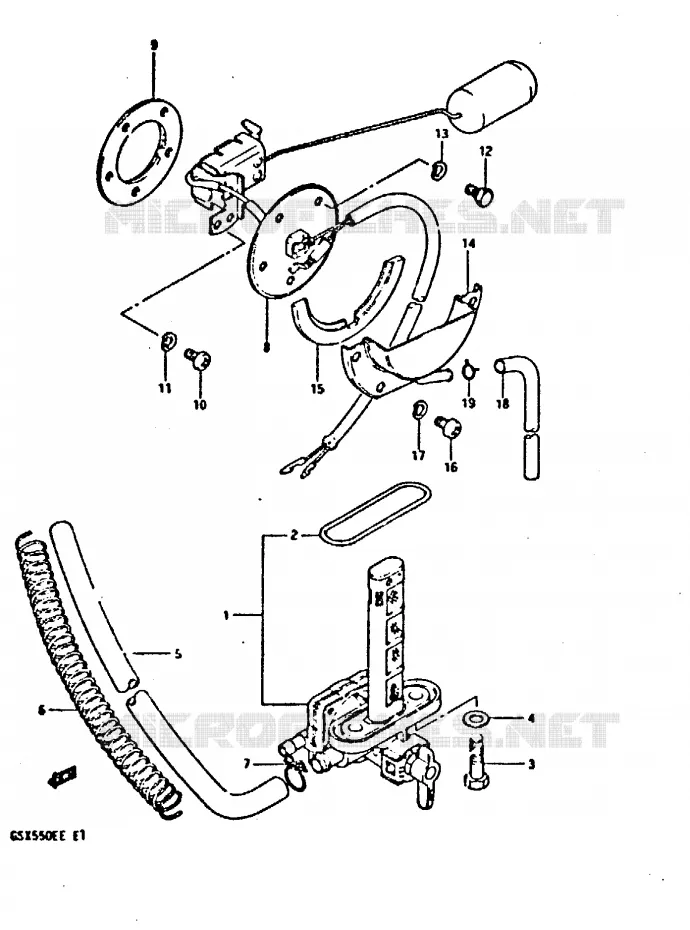 ROBINET D'ESSENCE Suzuki MOTO 550 GSX-E 1984  GSX550EE(E1)