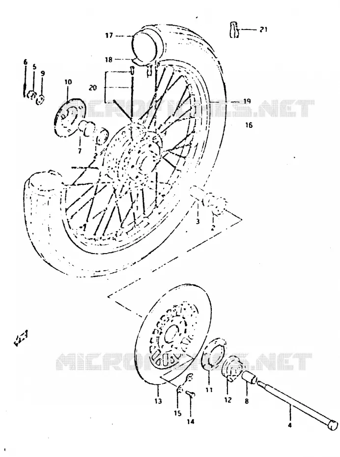 ROUE AVANT Suzuki MOTO 400 GSX 1981  GSX400TX