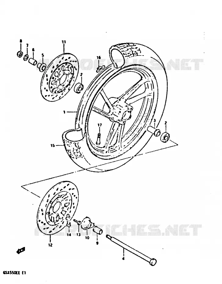 ROUE AVANT Suzuki MOTO 550 GSX-E 1984  GSX550EE(E1)