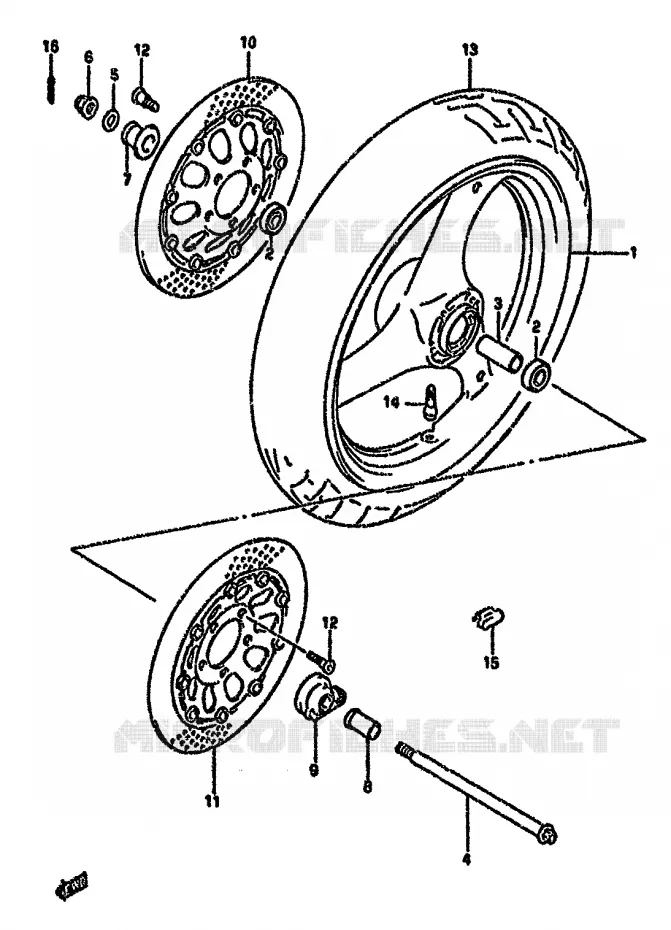 ROUE AVANT Suzuki MOTO 750 GSX-F 1994  GSX750FR(K-T)
