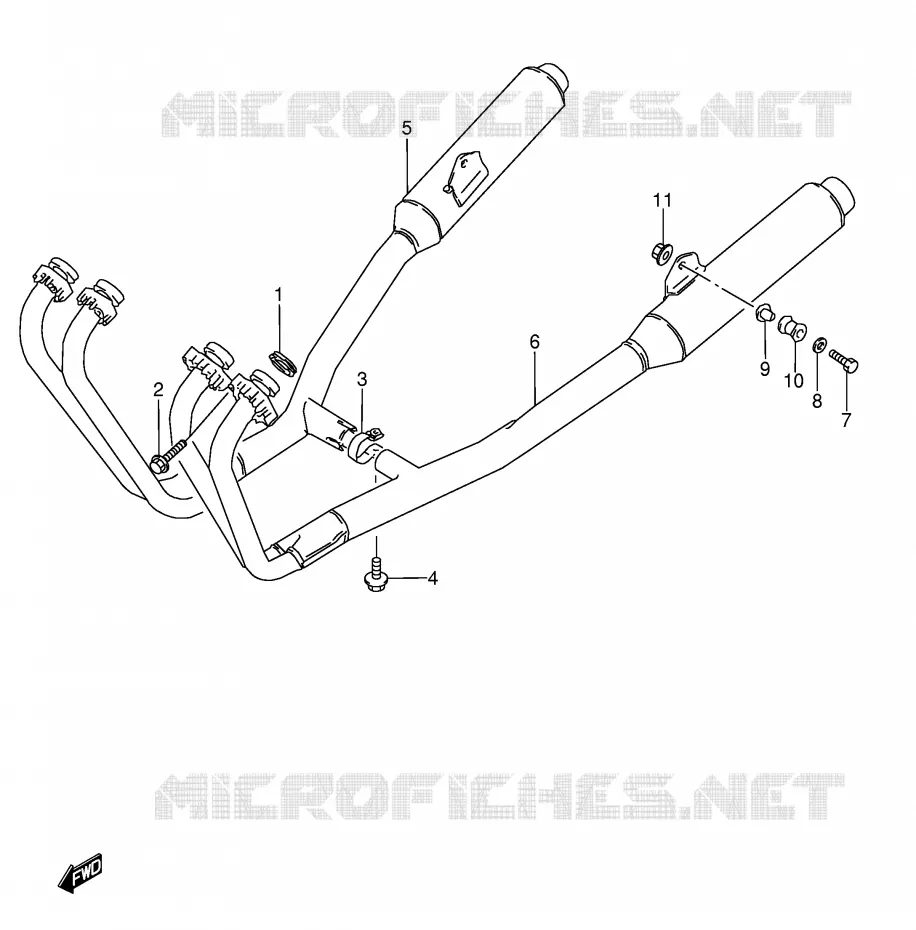 SILENCIEUX (MODELE K/L/M/N/P/R/S) Suzuki MOTO 600 GSX-F 1990  GSX600FL(E2)