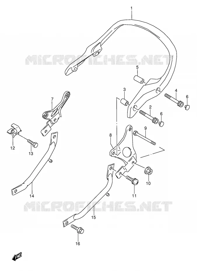 SUPPORT DOSSERET (MODELE R/S/T) Suzuki MOTO 600 GSX-F 1991  GSX600FU2M(E2)