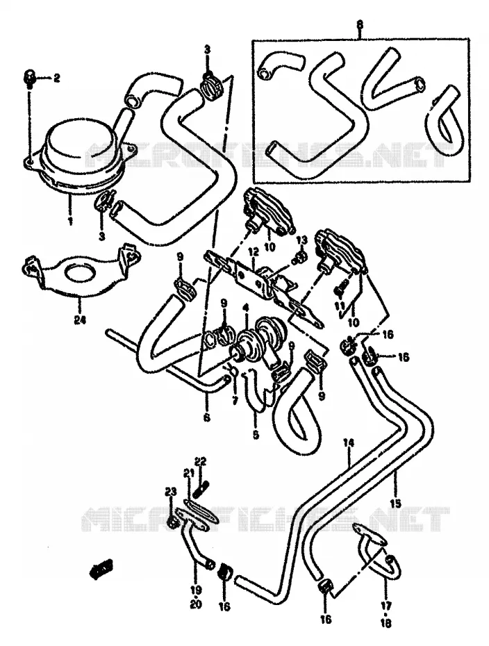 SYSTÈME DE RECYCLAGE GAZ D'ECHAPPEMENT (E18,MODELE N E39) Suzuki MOTO 750 GSX-F 1995  GSX750FS(K-T)