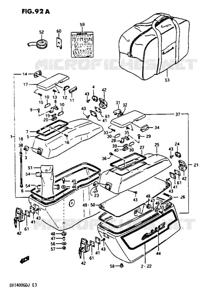 VALISE LATERALE - SUPPORT MODELE J Suzuki MOTO 1400 CAVALCADE 1986  GV1400GDG(G/H/J)