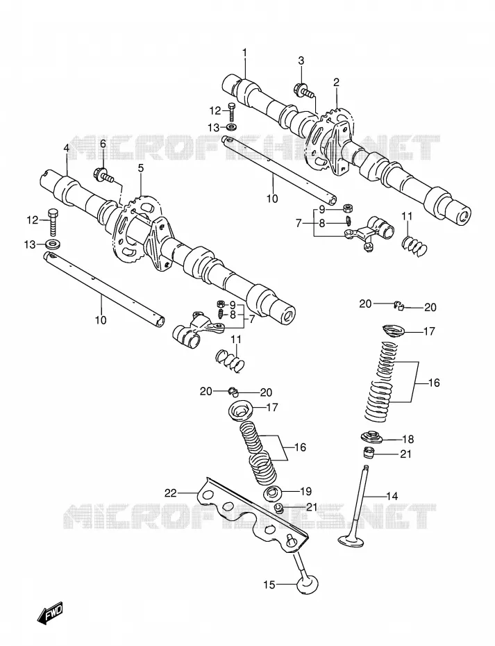 ARBRE A CAMES - SOUPAPES (MODELE J/K/L/M) Suzuki MOTO 600 GSX-F 1994  GSX600FR(E2)