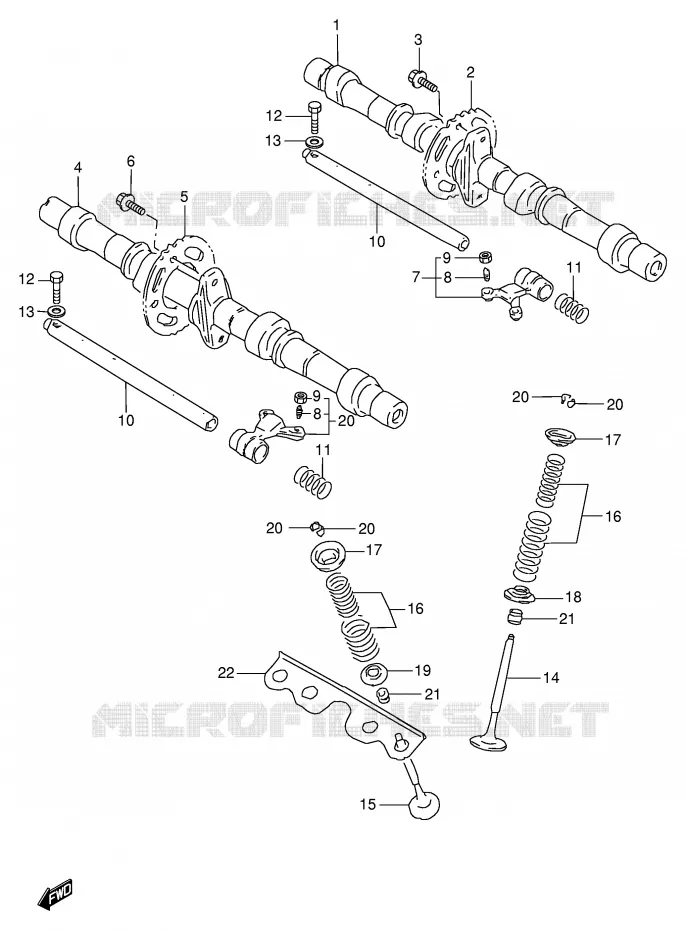 ARBRE A CAMES - SOUPAPES Suzuki MOTO 600 GSX-F 2000  GSX600FY(E2)