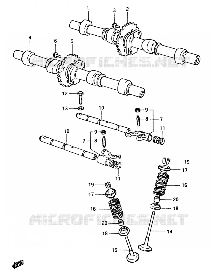 ARBRE A CAMES - SOUPAPES Suzuki MOTO 750 GSX-E 1984  GSX750ESE(D/E)