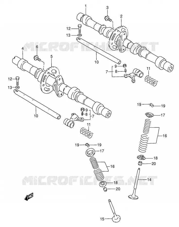 ARBRE A CAMES - SOUPAPES Suzuki MOTO 750 GSX-F 2006  GSX750FK6(E2)