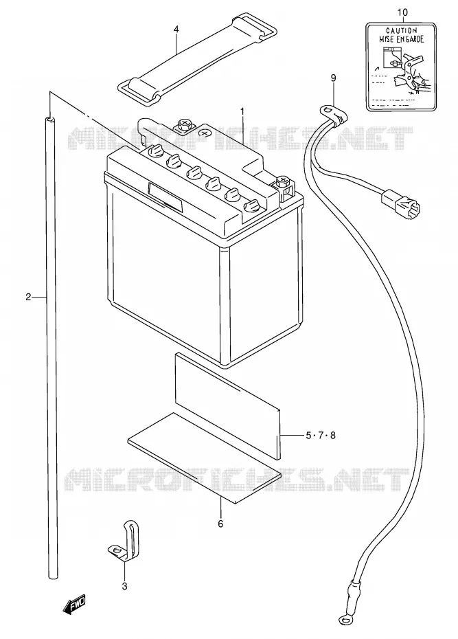 BATTERIE (MODELE T) Suzuki MOTO 600 GSX-F 1989  GSX600FK(E2)