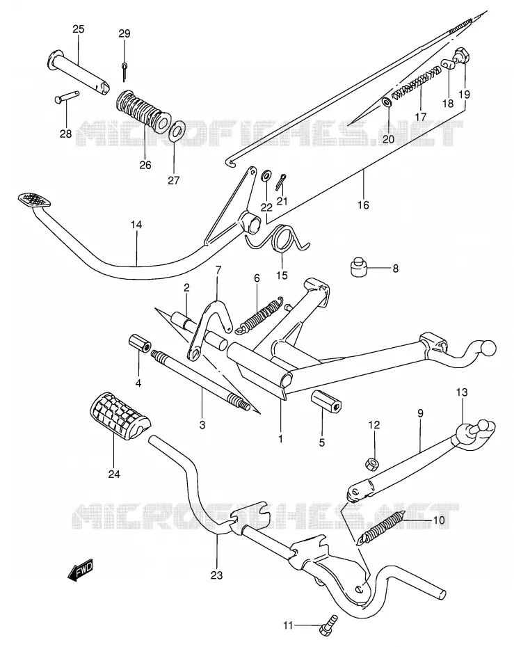 BEQUILLE - REPOSE PIED Suzuki MOTO 125 Autres-modeles 1982  K125Z(E7)
