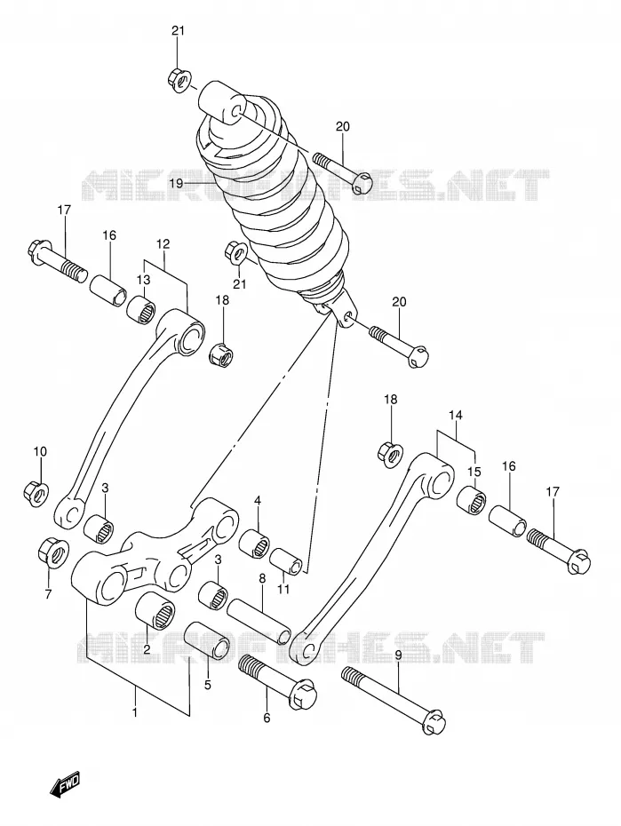 BIELLETTE DE SUSPENSION ARRIERE (MODELE K/L/M/N/P/R/S/T) Suzuki MOTO 600 GSX-F 1988  GSX600FU2J(E2)