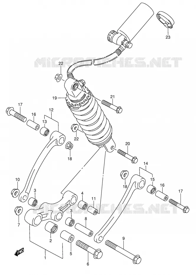 BIELLETTE DE SUSPENSION ARRIERE (VOIR NOTE) Suzuki MOTO 750 GSX-F 1993  GSX750FP(E2)