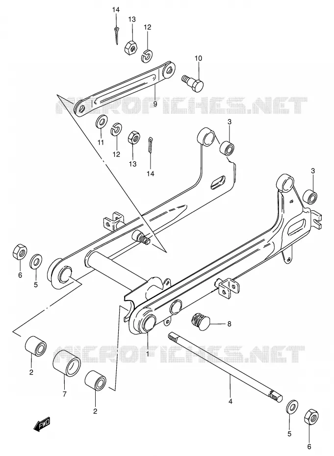 BRAS OSCILLANT ARRIERE Suzuki MOTO 125 Autres-modeles 1982  K125Z(E7)