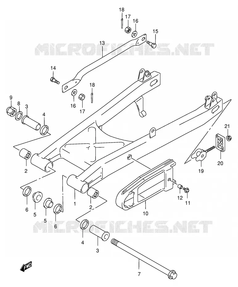 BRAS OSCILLANT ARRIERE Suzuki MOTO 250 MARAUDER 1999  GZ250X(E1)