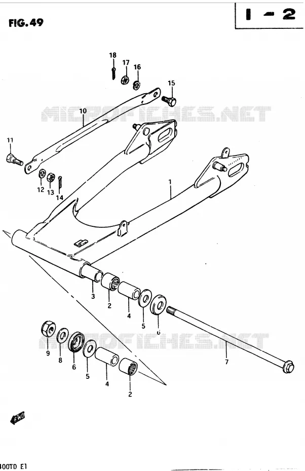 BRAS OSCILLANT ARRIERE Suzuki MOTO 400 GSX 1983  GSX400TD