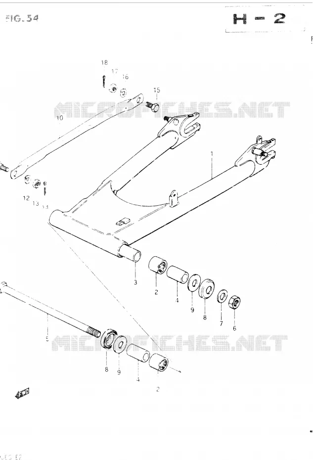 BRAS OSCILLANT ARRIERE Suzuki MOTO 400 GSX 1986  GSX400EG(E2)