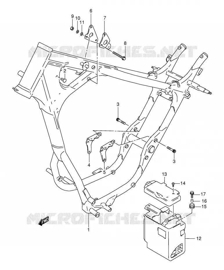 CADRE Suzuki MOTO 650 BOULEVARD 2003  LS650PK3(E3/E28)