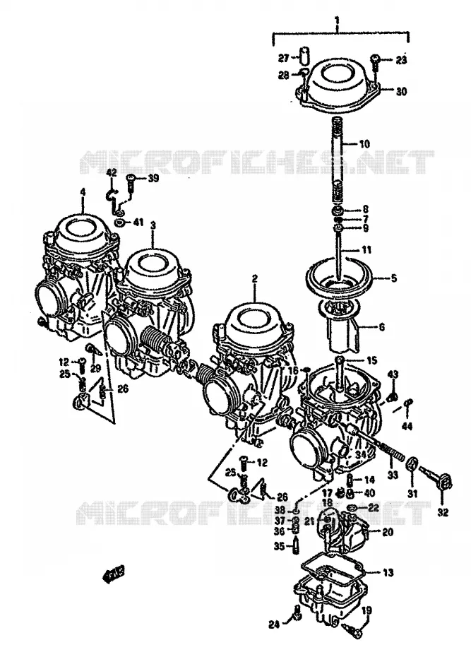 CARBURATEUR (MODELE K/L/M/N/P/R) Suzuki MOTO 750 GSX-F 1996  GSX750FT(K-T)