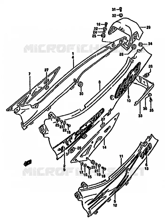 CARENAGES ARRIERE  (MODELE S/T) Suzuki MOTO 750 GSX-F 1993  GSX750FP(K-T)
