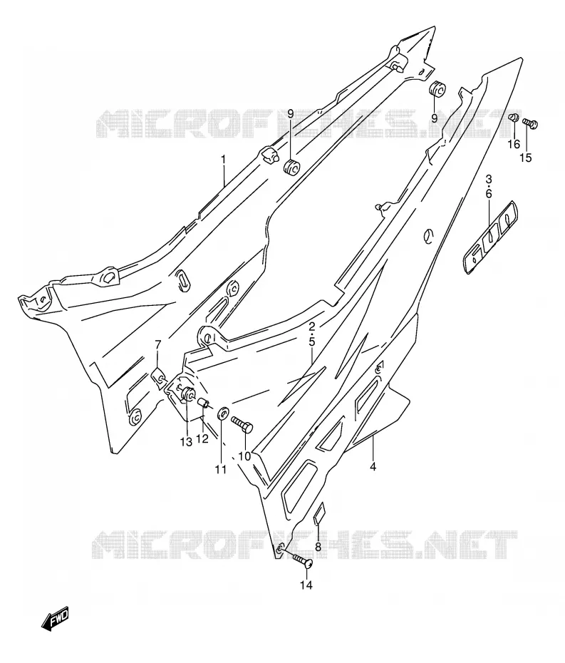 CARENAGES ARRIERE  (MODELE T) Suzuki MOTO 600 GSX-F 1992  GSX600FN(E2)