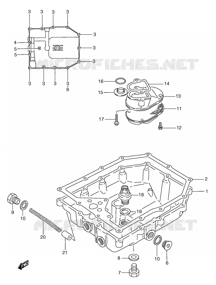 CARTER INFERIEUR Suzuki MOTO 750 GSX-F 1992  GSX750FN(E2)